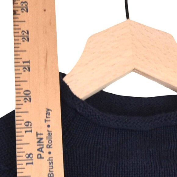 Crewcuts Fisherman Sweater Rolled Edge Navy Knit Size 6-7 Kids Minimal - Picture 6 of 7